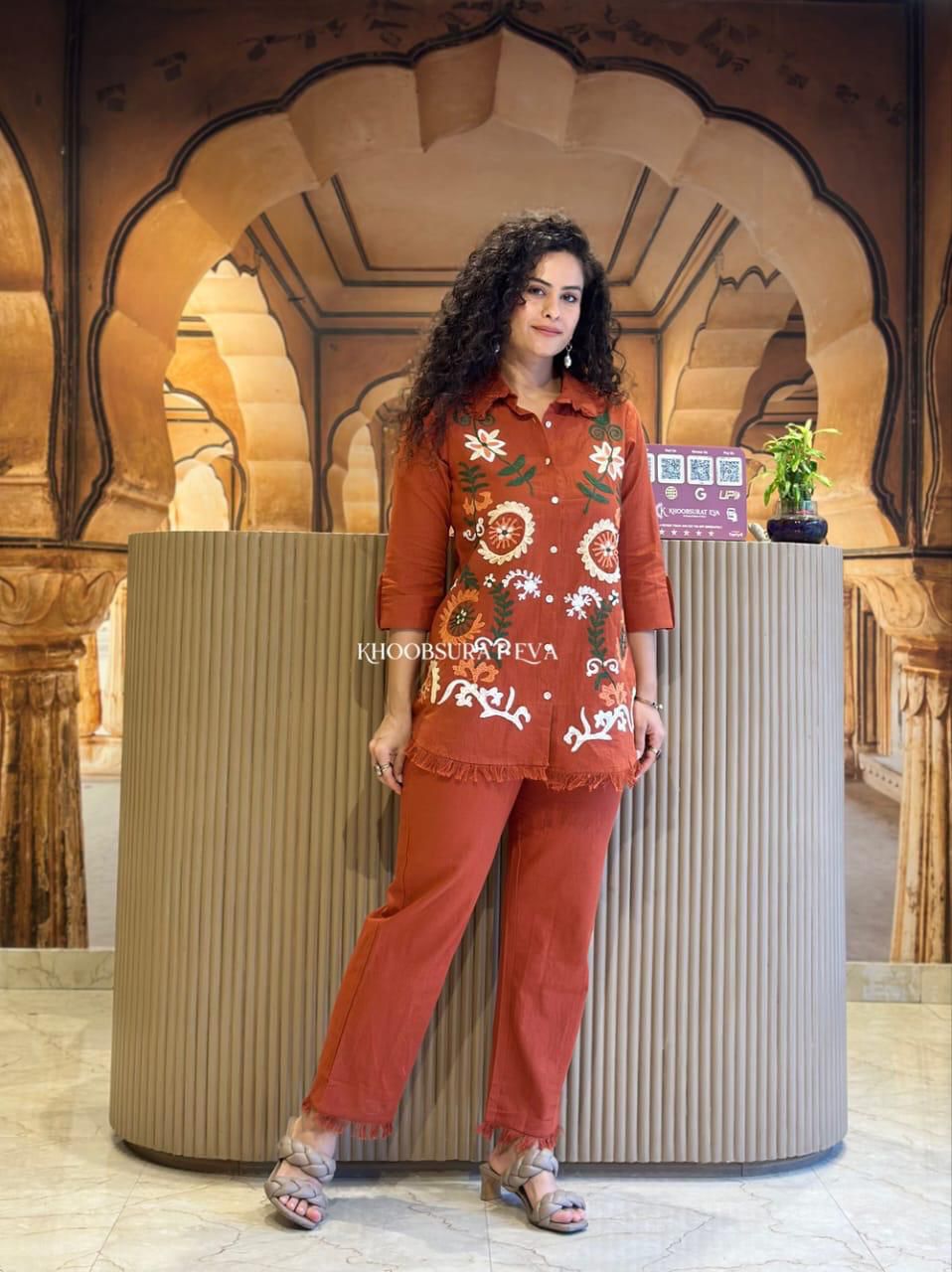 Shaajori Embroidered Fringed Co-Ord Set