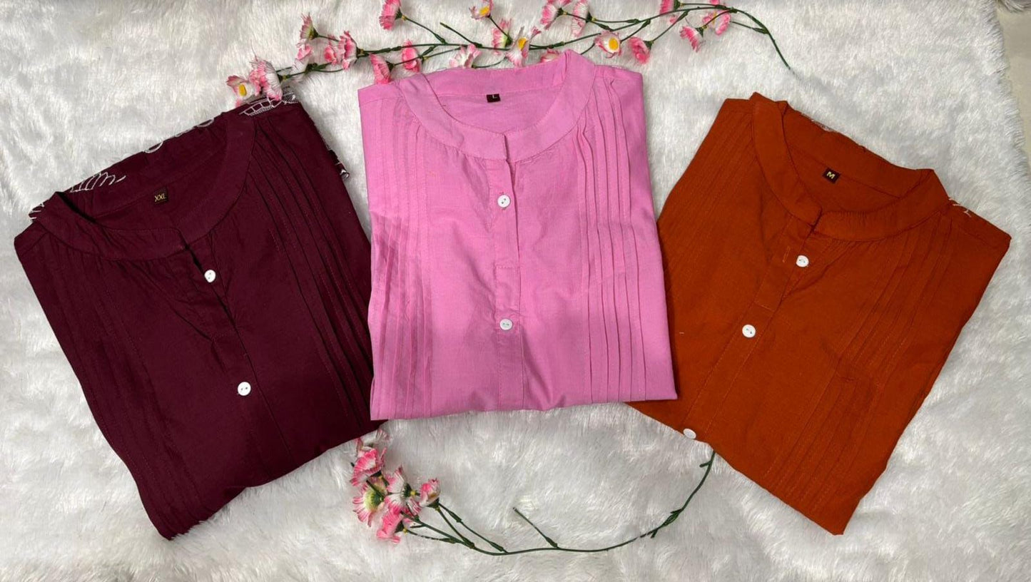 Shaajori Pintucked Tunic & Trouser Set with Scalloped Embroidery