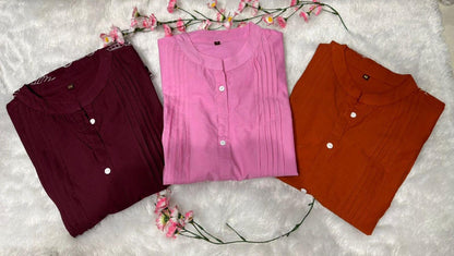 Shaajori Pintucked Tunic & Trouser Set with Scalloped Embroidery