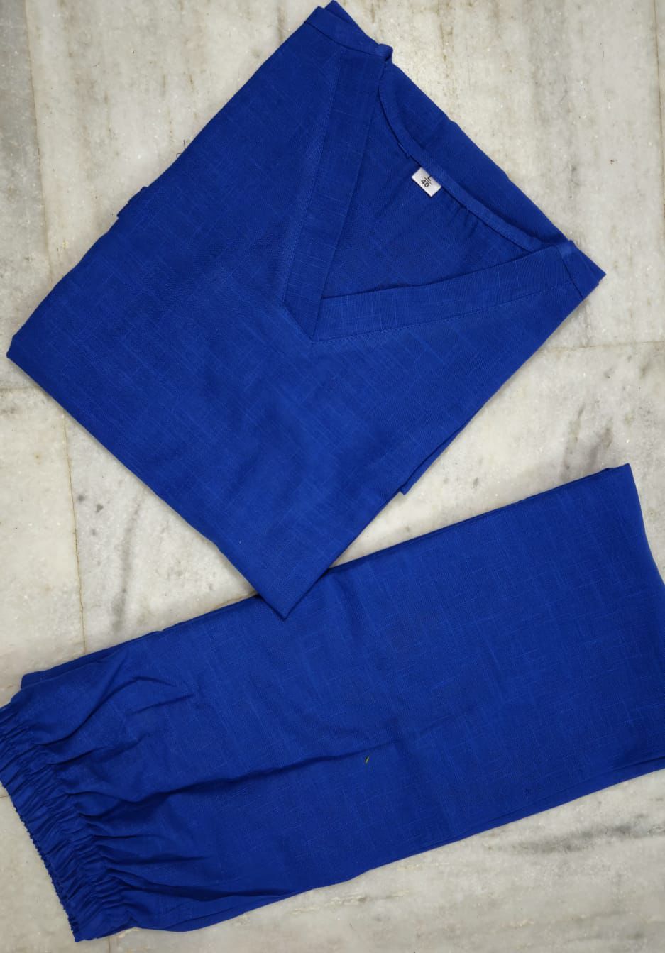 Shaajori V-Neck Relaxed Tunic & Wide-Leg Trouser Set