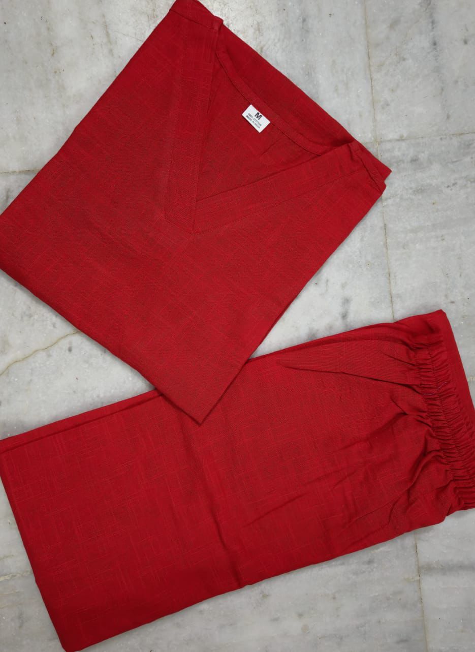 Shaajori V-Neck Relaxed Tunic & Wide-Leg Trouser Set