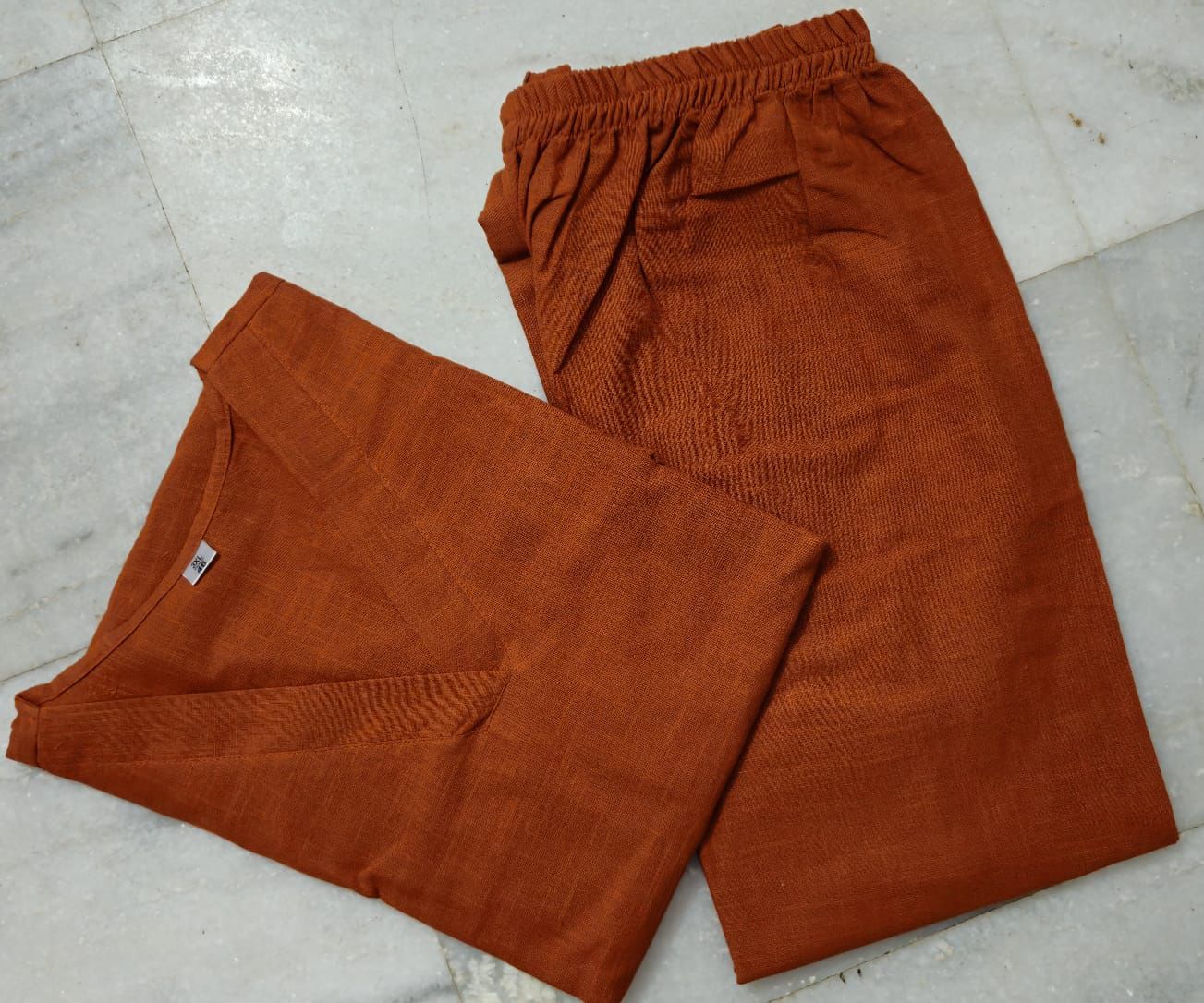 Shaajori V-Neck Relaxed Tunic & Wide-Leg Trouser Set