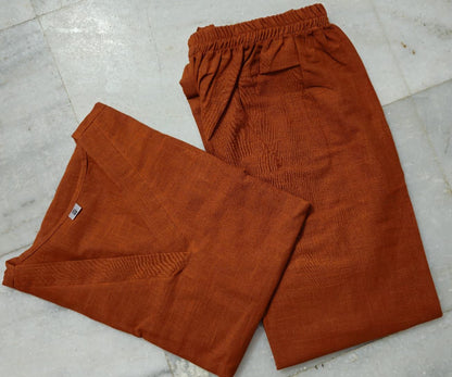 Shaajori V-Neck Relaxed Tunic & Wide-Leg Trouser Set