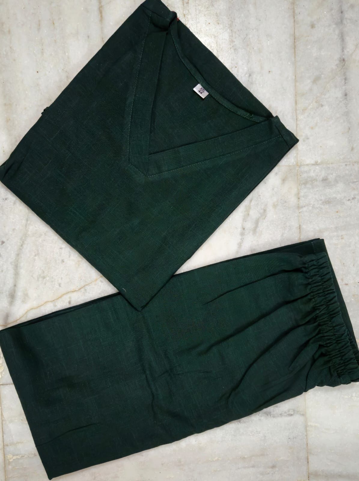 Shaajori V-Neck Relaxed Tunic & Wide-Leg Trouser Set