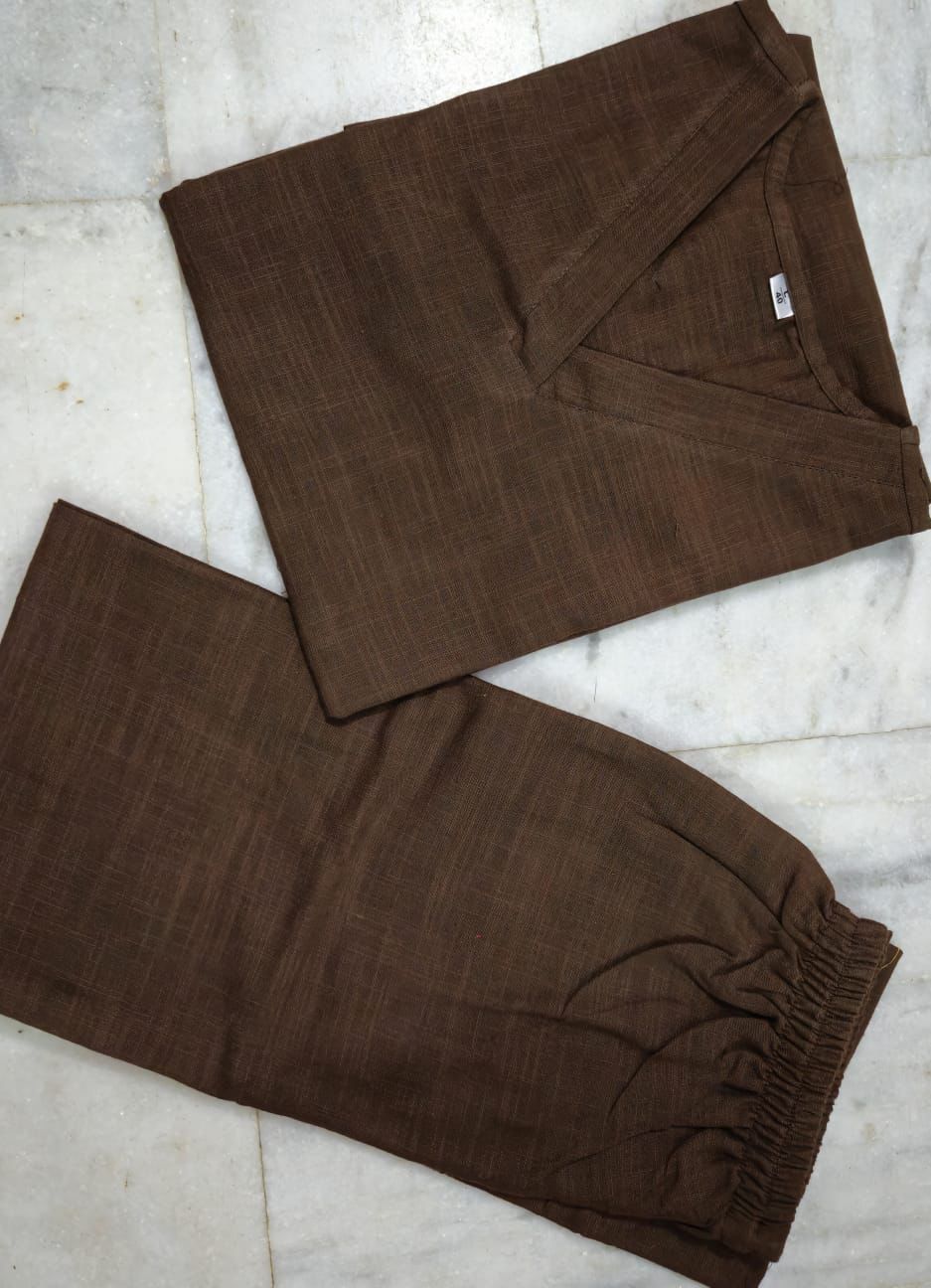 Shaajori V-Neck Relaxed Tunic & Wide-Leg Trouser Set