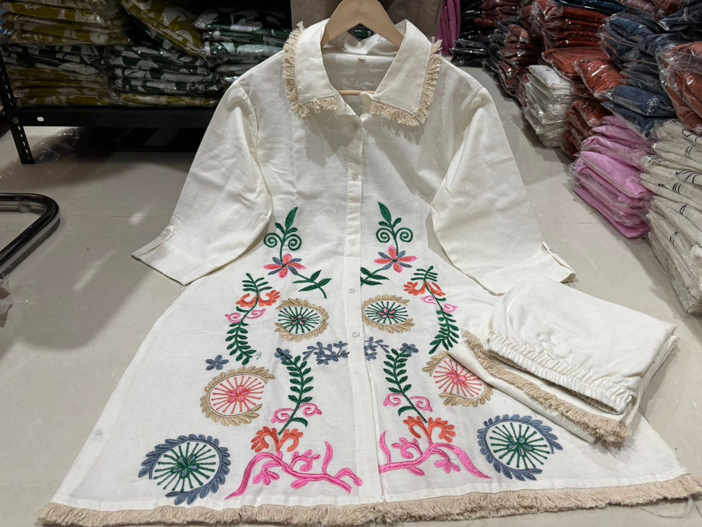 Shaajori Embroidered Fringed Co-Ord Set