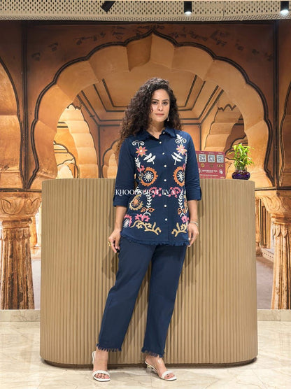 Shaajori Embroidered Fringed Co-Ord Set