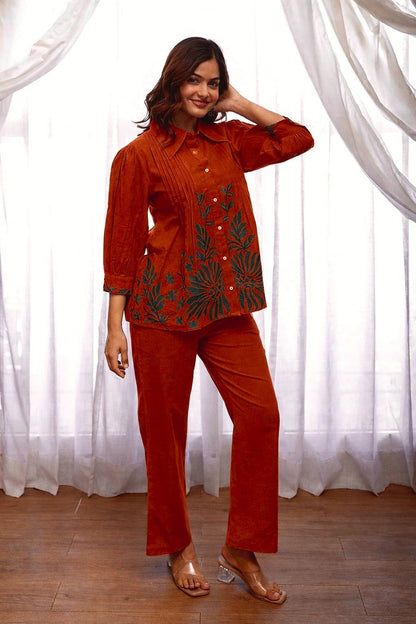 Shaajori Tassel-Trim Shirt & Pichwai-Print Palazzo Set