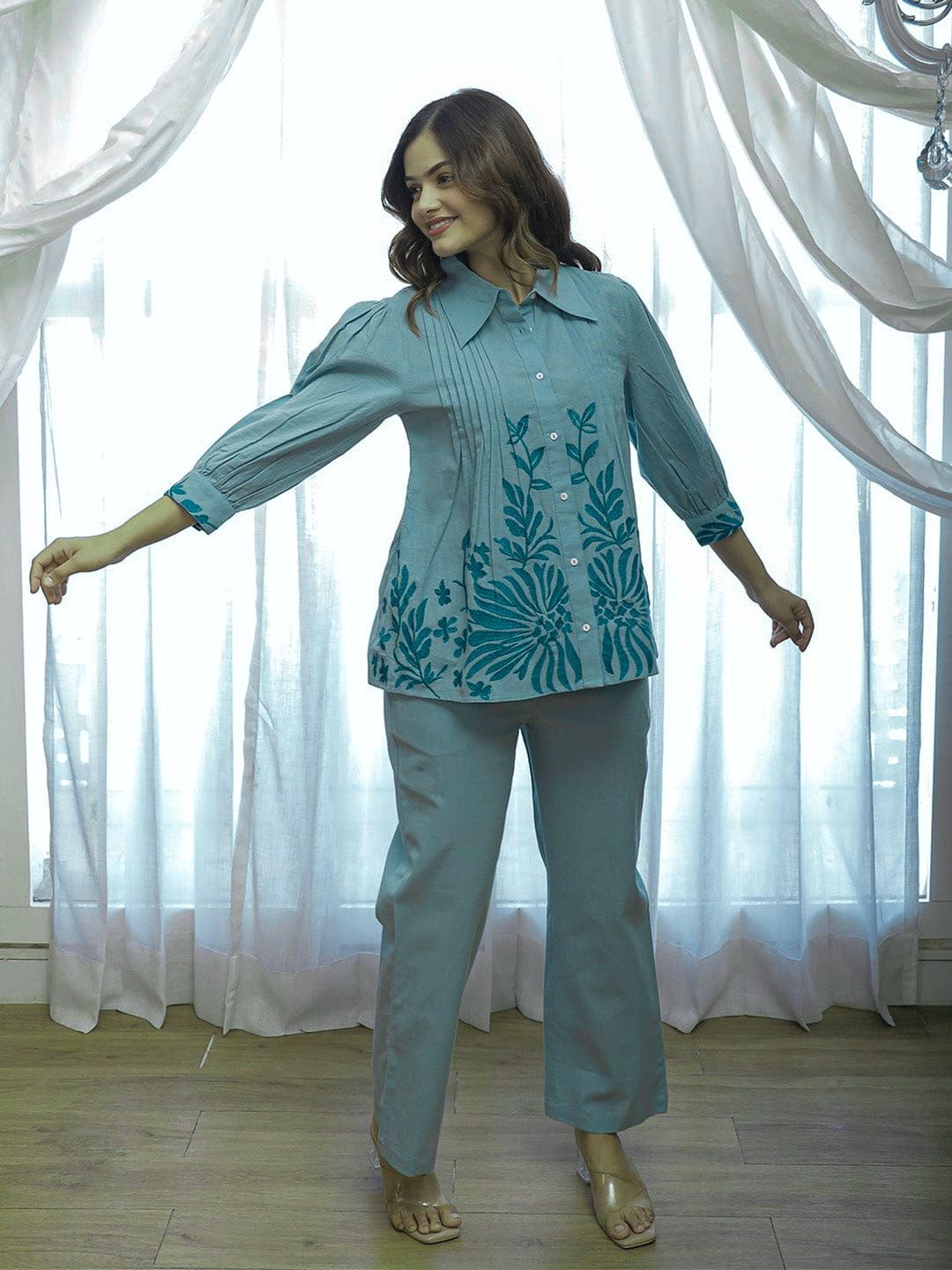Shaajori Tassel-Trim Shirt & Pichwai-Print Palazzo Set