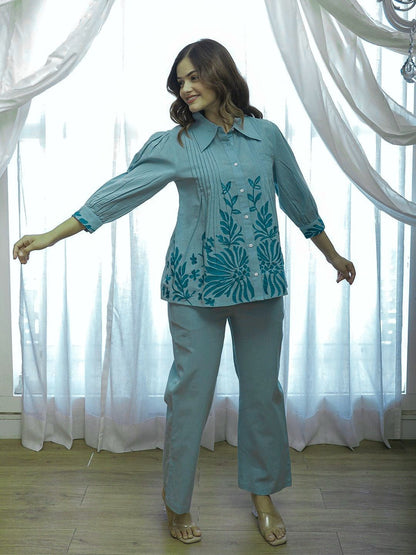 Shaajori Tassel-Trim Shirt & Pichwai-Print Palazzo Set